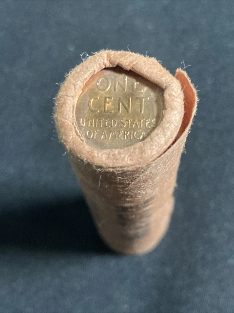 1957-P Obw Lincoln Wheat 50 Cents Penny Roll Bu Uncirculated Read Desc #C2855 5