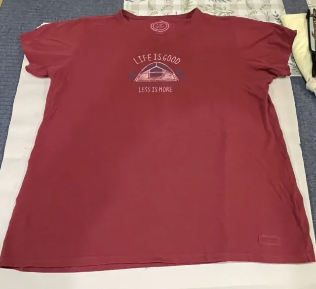 Beautiful Berry Color "Life is Good" Women's XL T-Shirt Tent RELAX