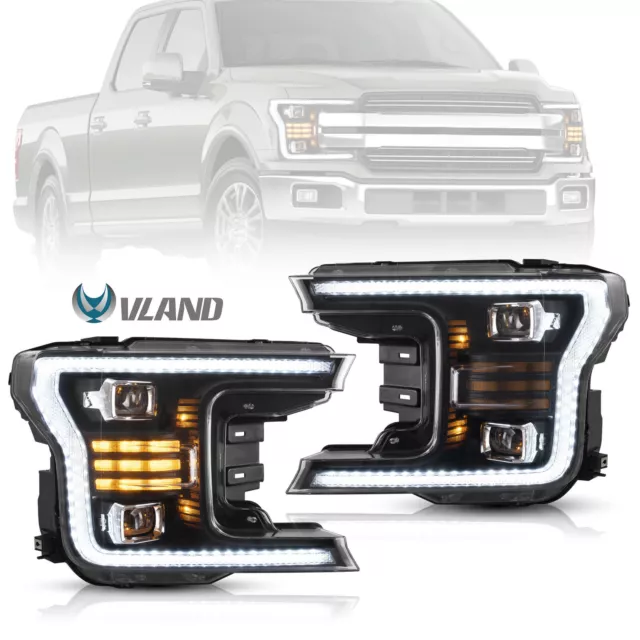 Vland FULL LED Headlights Headlamps For Ford F-150 2018 2019 2020 LED Projector