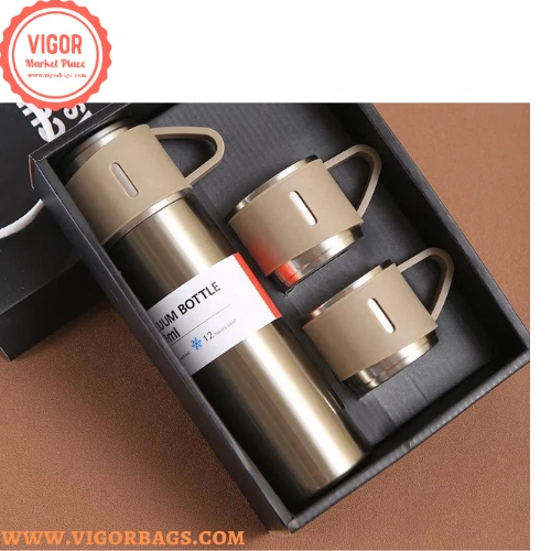 Vacuum Flask Thermos Cup & Luxury Coffee Mug Table Top USB Charging Combo Pack