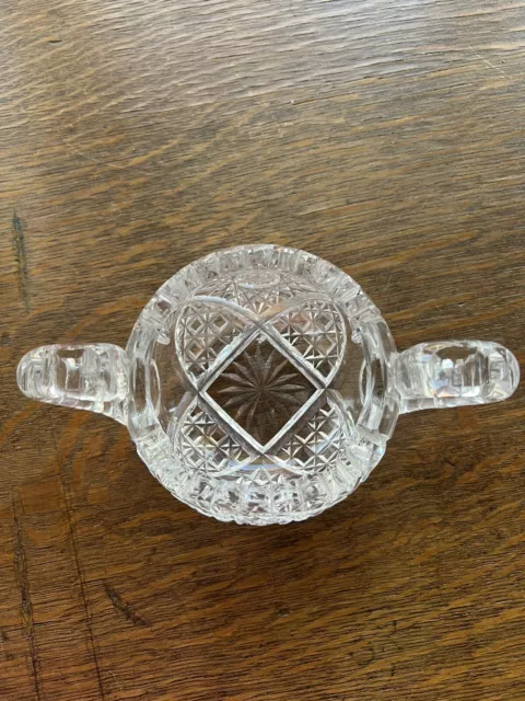 American Brilliant Period Cut Crystal Hobstar Heavy Sugar Bowl A-1 2