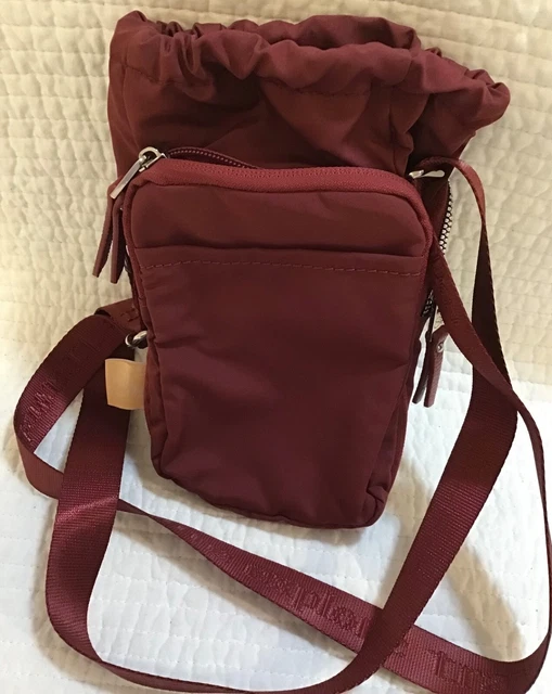 Samantha Brown To Go Nwt Crossbody & Water Bottle Holder Burgandy 3