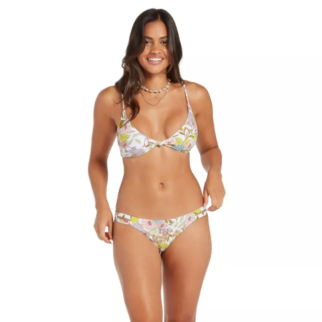 MSRP $48 Volcom Womens Big Poppy V Neck Bikini Top ONLY White Size XS