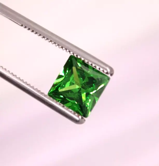 16.82 Ct. 3 Pcs AAA+ Green Zircon Square Princess Cut 9 mm Loose Gemstone ML54