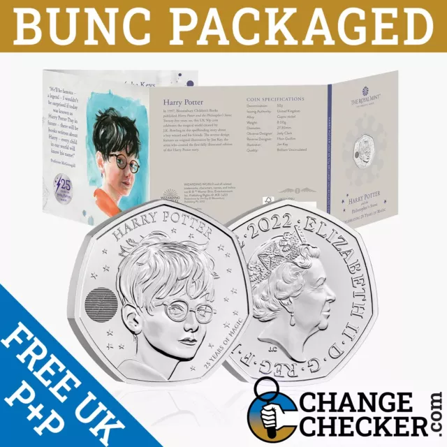 Official Harry Potter 2022 50p Fifty Pence BUNC Coin Brilliant Royal Mint InHand