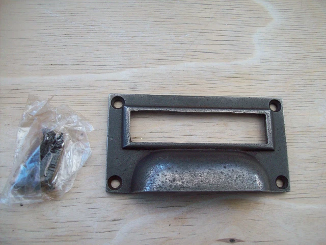 Cast Iron Drawer Cupboard Filing Cabinet Card Frame Holder Door Cup Pull Handle