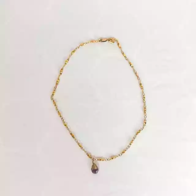 Vanessa Mooney The Kai Yellow Gold Plated Amethyst Pendant Choker