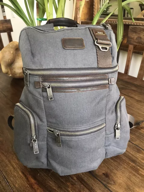TUMI  ALPHA BRAVO Knox backpack gray with leather trim