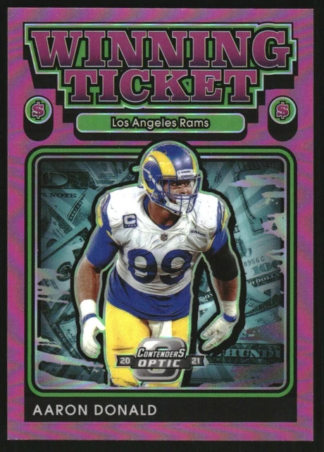 2021 Panini Contenders Optic Winning Tickets Pink #19 Aaron Donald /75