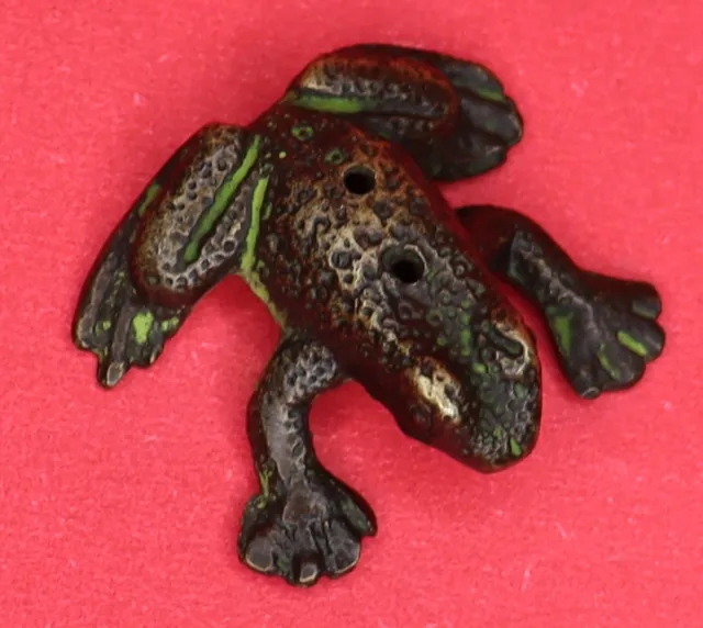 Frog Shape Victorian Repro Brass Paperweight Incense Stick Holder Figure BA2028