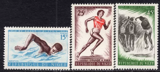 026 - Niger 1963 - Dakar Games - Volleyball - Svimming - MNH Set