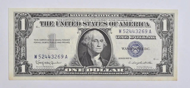 Crisp - 1957-B United States Dollar Currency $1 Silver Certificate *075