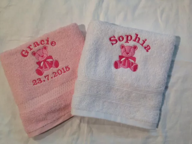 Serviette de bain bébé personnalisée brodée avec coton égyptien en peluche 4 couleurs