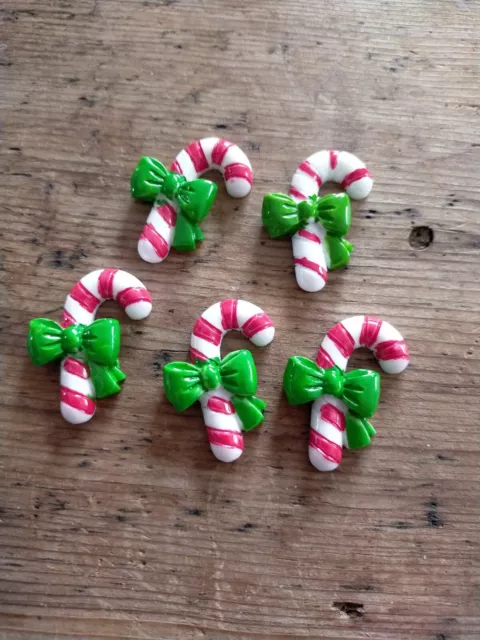 Candy Cane Flat Back Cabochon