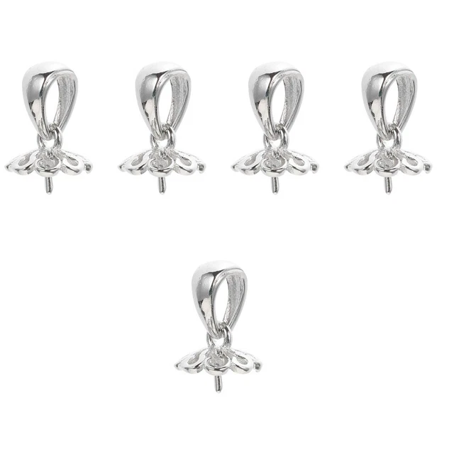5 piezas Colgante de perlas Cierre Hágalo usted mismo Dije Cierre Pulsera Making Pinch Bail