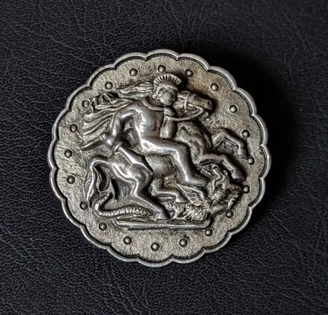 Brooch Vintage MIRACLE CREATION St.George & Dragon Collectable Stamped Jewellery