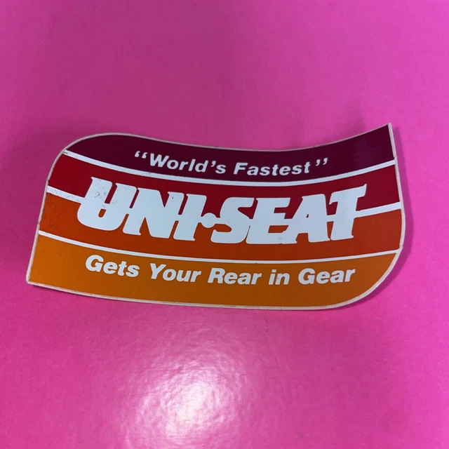 Vintage BMX UNI Seat Old Shop Stock Sticker 1980’s Bicycle Stickers NOS Mongoose