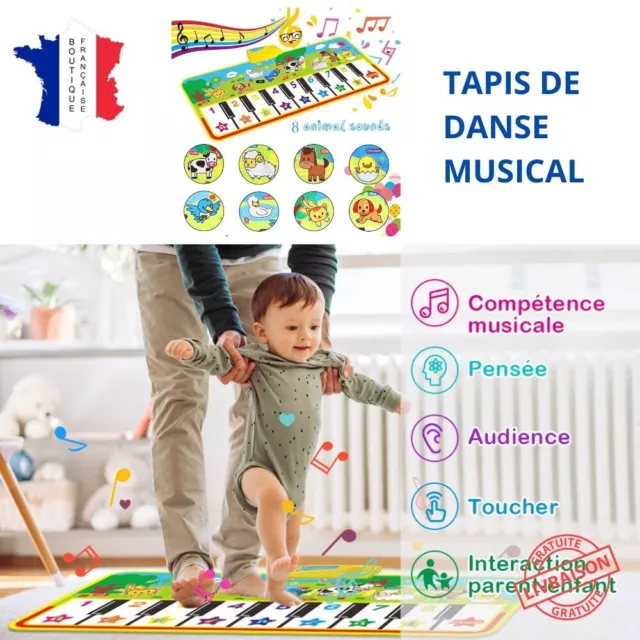 Tapis Musical avec 5 Modes 8 Instruments, Tapis de Danse pour Bébés, Tapis  de Jeu Piano Enfants Interactif Jouet Tapis d'éveil et de Jeux Tapis de  Musique Cadeau Garçons Filles 1 à
