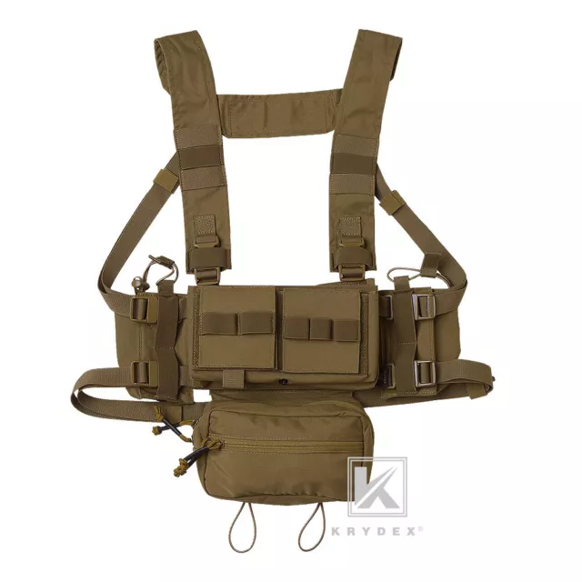 KRYDEX MK3 MK4 Micro Fight Chest Rig Chassis Carrier with Mag Pouch Coyote Brown