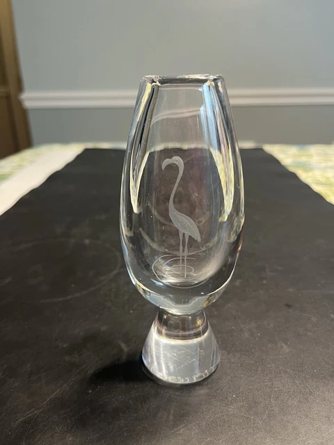 VINTAGE KOSTA BODA ETCHED ART GLASS TEARDROP 10 1/4