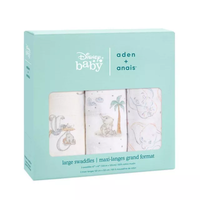 aden + anais Disney Baby My Darling Dumbo Swaddles, 3 Pack 3