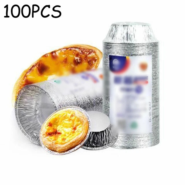 100 piezas sartén desechable de aluminio 3 láminas tarta mini olla pastel para hornear placa lata calidad
