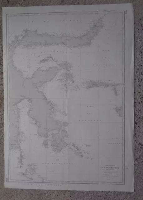 CARTE MARINE SHOM / Île de Célèbes partie est - Grand archipel d'Asie  1977