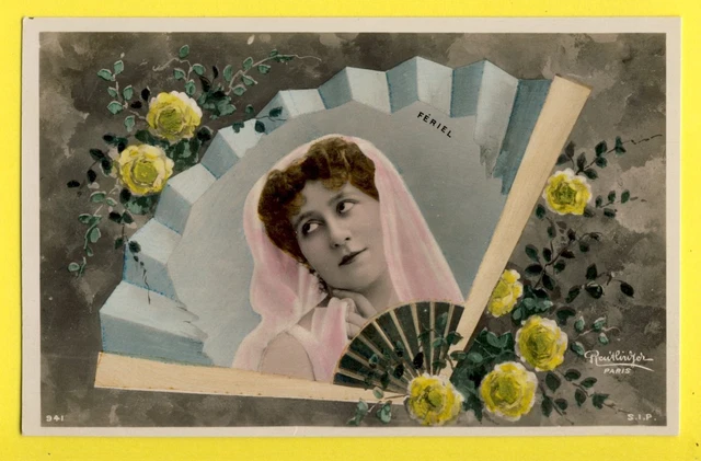 CPA New Art Photo REUTLINGER, PARIS French Theater "FÃ©RIEL" Pin-Up Fan Fan Fan