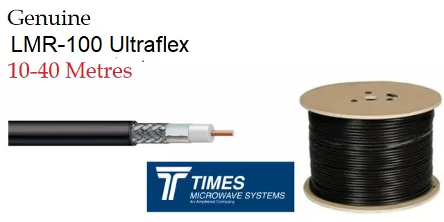 LMR 100 Ultraflex Times Microwave coaxial 50 Ohm Low Loss Cable 10-40metres