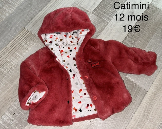 CATIMINI  12 MOIS Hiver Fille : Blouson VESTE FOURRURE MI SAISON  TBE