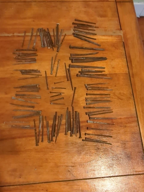 80+ Antique Square Head Nails Taken From Old Barn Various Sizes