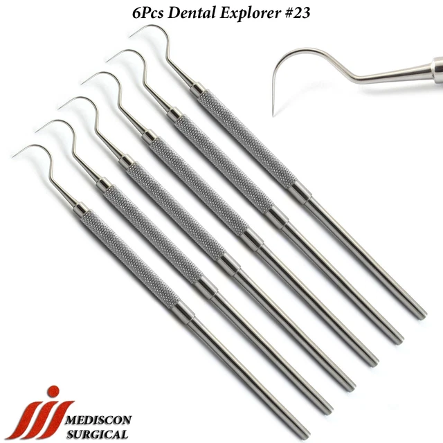 6Pcs Dental Explorer 23 Sickle Probes Examination Endodontic Diagnosing Calculus