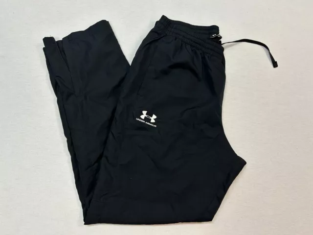 Men's UNDER ARMOUR Black Loose Athletic Track Pants Sz LG