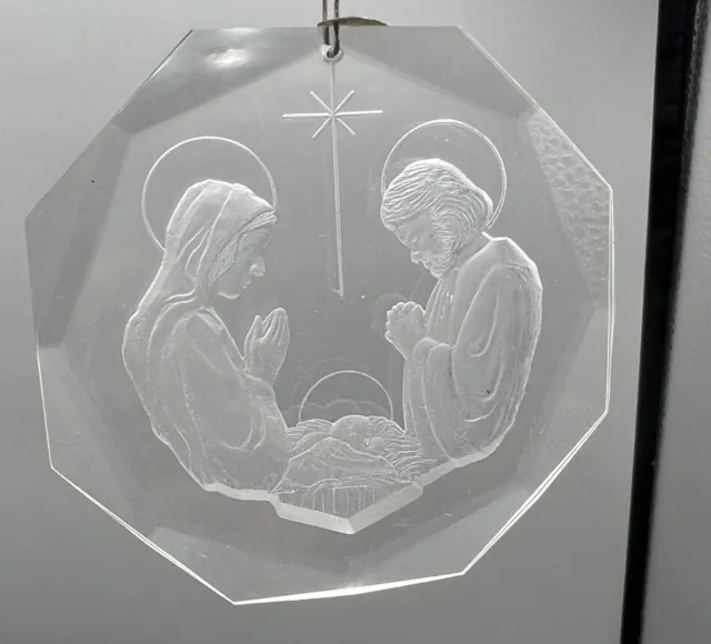 Ornament Swarovski Octagon Shaped Nativity Scene Crystal Austria 1977 #9+91065