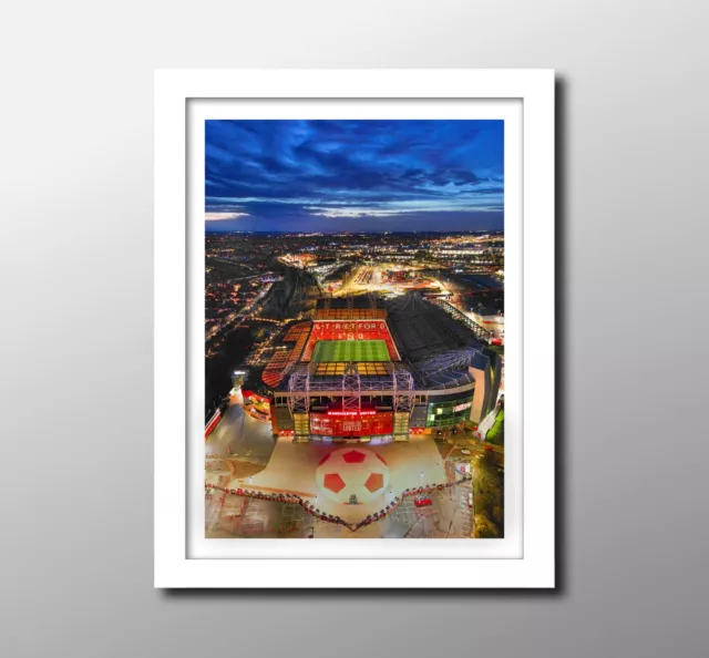 Old Trafford Framed Print,  Manchester United Gifts, Stretford End, Aerial Image 2