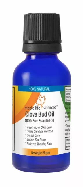 Clove Bud Oil 100% Pure & Natural Eugenol treat tooth candida infection