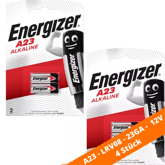 4 x Energizer A23 12V Batterie Knopfzelle MN21 P23GA A23 23A LR23 LRV08 50mAh