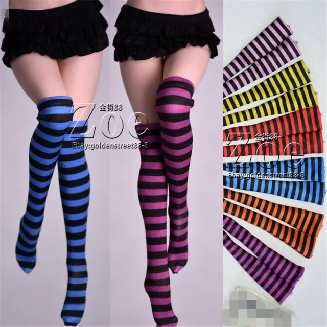 1:6 Striped Socks Stockings Clothes For 12" Female PH TBL JO Figure Body Toys