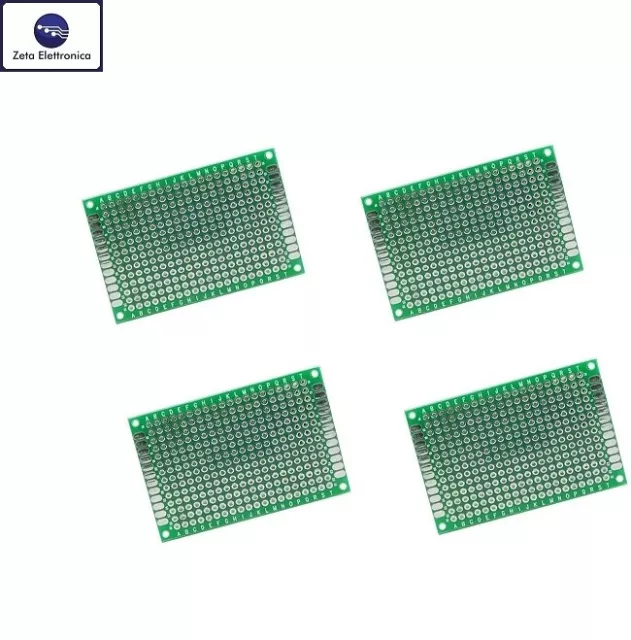 4PZ BASETTA MILLEFORI SCHEDA SPERIMENTALE PIASTRA PCB DOPPIAFACCIA VETRONITE 4x6