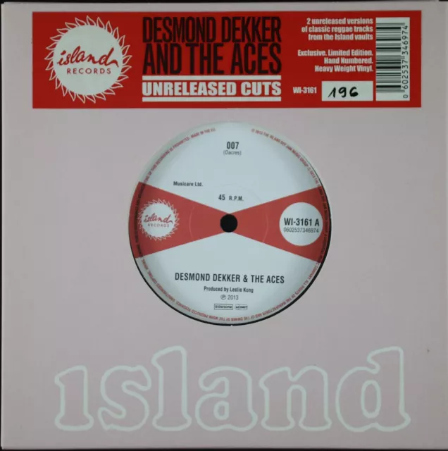 Desmond Dekker– Unreleased Cuts – 007 2013 UK Island WI-3161 45rpm Reggae MINT