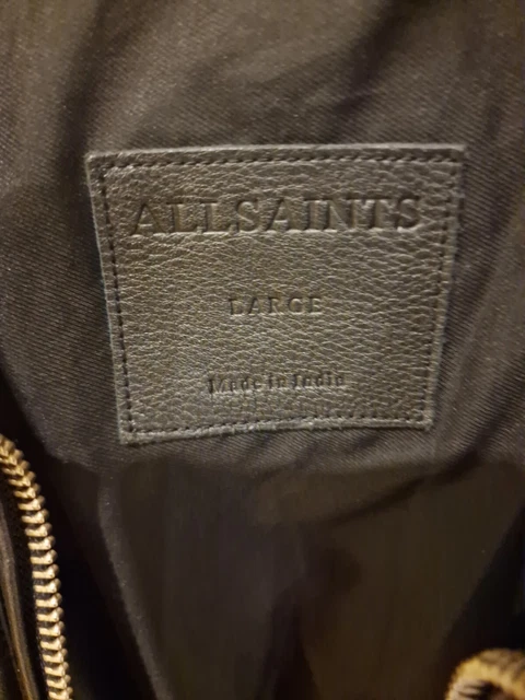 all saints leather jacket mens large 2