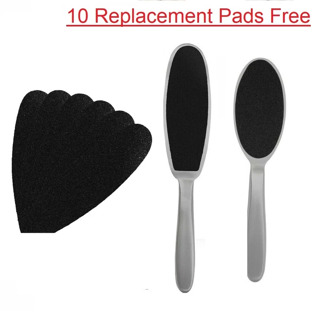STAINLESS STEEL FOOT Files Pedicure Callus Feet Rasp + 10 Replacement