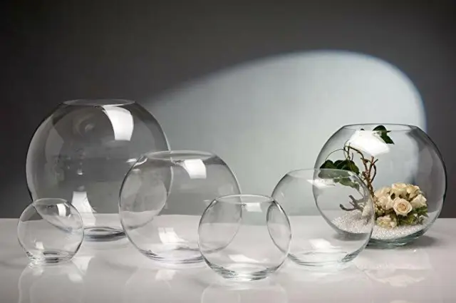 Glass XX Large 36 cm x 20 cm fishbowl round 15L/18 Pints Vase Terrarium planter