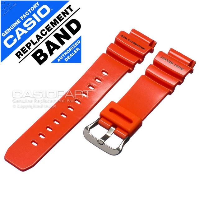 Genuine Casio Watch Band f/ G-Shock Gulfman G-9100R-4 Rescue Orange Gloss Strap
