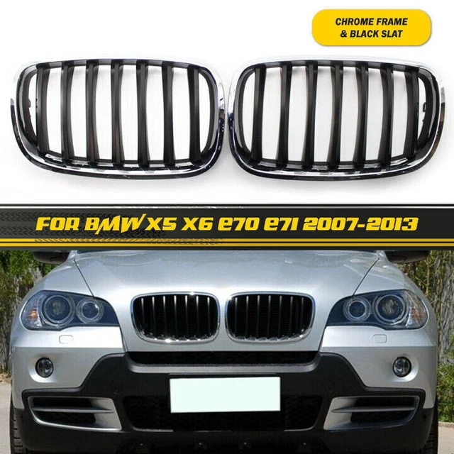 Griglia radiatore rene griglia cromata e nera per BMW X5 E70 X6 E71 2007-13 XY