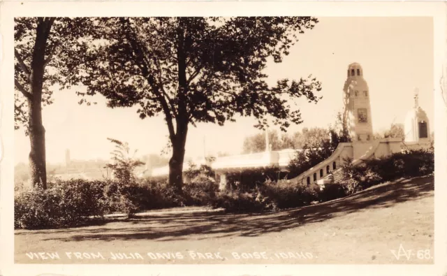 J43/ Boise Idaho RPPC Postcard c1930s Julia Davis Park View Tower 238