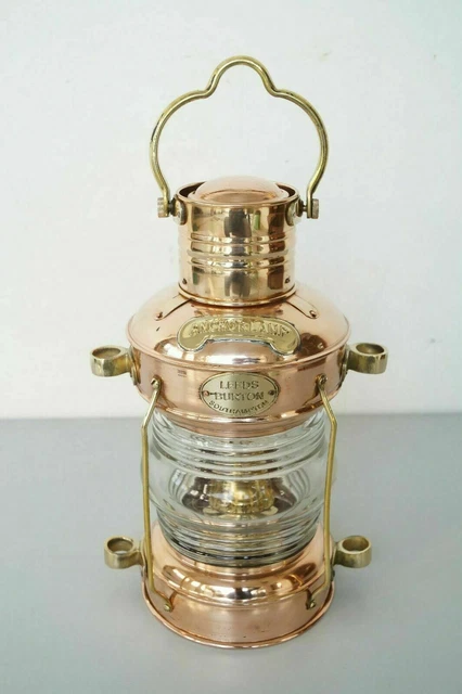 Kupfer Messing Anker Öl Lampe Nautisch Maritim Schiff Laterne Boot Antik Licht
