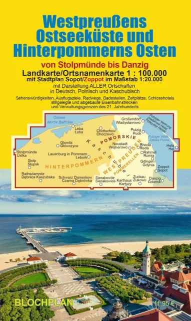 Landkarte Westpreußens Ostseeküste und Hinterpommerns Osten 1:100.000 | Bloch