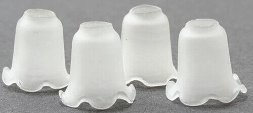 Dollhouse Miniature Glass Tulip Shade, Frosted, Pack of 4