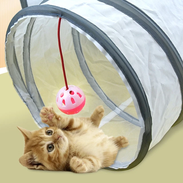 2pcs/set 3 Way Feather Toy Puppy For Indoor Cat Tunnel Interactive With Ball